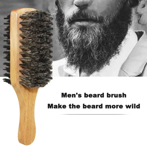 Boar Bristle Brush - Wooden Brush for Men’s Hair & Beard - Image 2