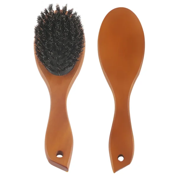 Boar Bristle Brush, Oval Wooden Hairbrush - Image 4