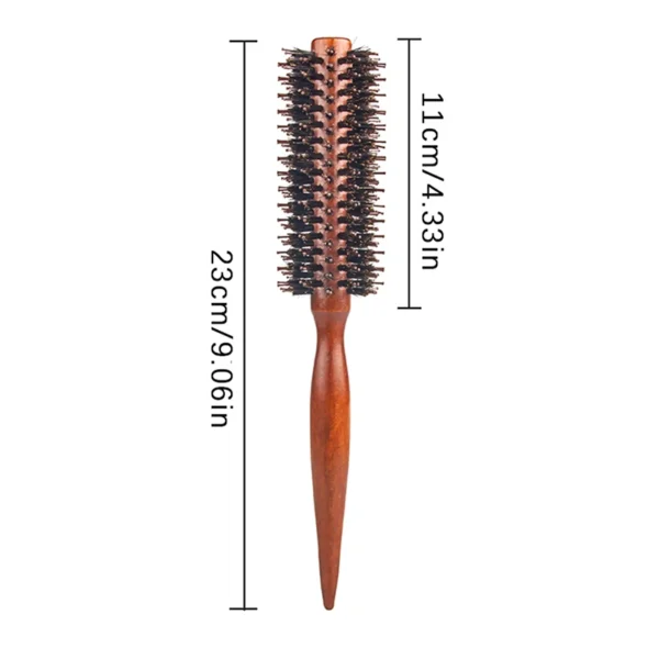Boar Bristle Brush – Anti-Static Wood Round Hair Brush - Image 5