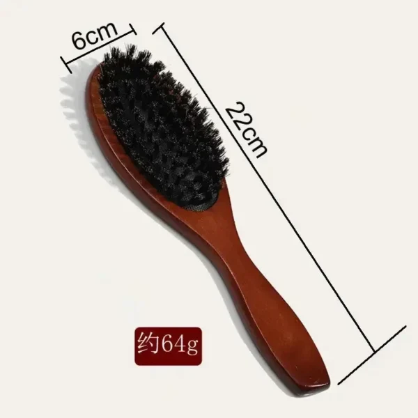 Boar Bristle Brush – Wooden Handle Detangler - Image 3