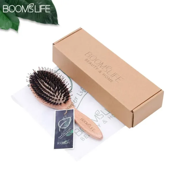 Boar Bristle Brush: Anti-Static Styling Brush for Thick Hair - Image 6