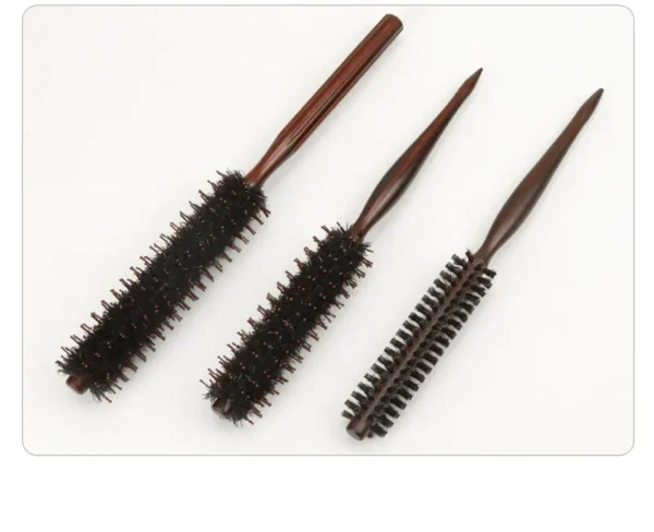 Boar Bristle Brush Wooden Handle Round Styling Tool