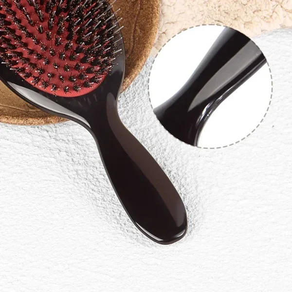 Boar Bristle Brush Oval Anti-Static Scalp Massage Comb - Image 4