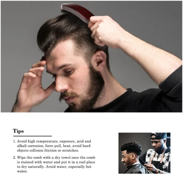 Boar Bristle Brush Set for Hair & Beard Styling - Image 2
