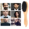 Boar Bristle Brush Wooden Handle for Beard & Hair - Image 2