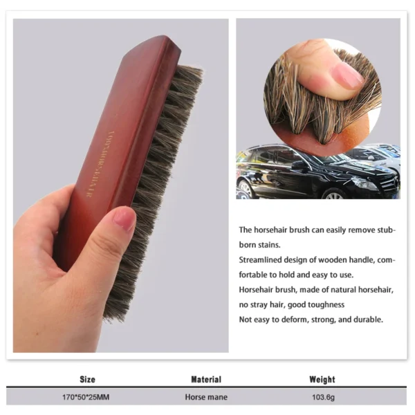 Boar Bristle Brush Shoe Polishing Tool For Shoes & Boots - Image 3