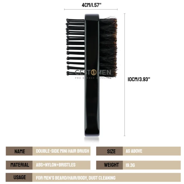 Boar Bristle Brush – Double Sided Barber Cleaning Tool - Image 4