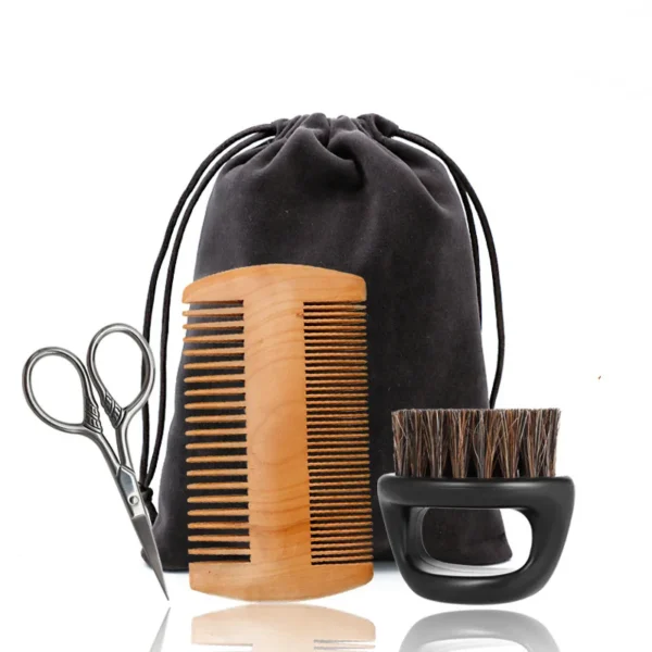 Boar Bristle Brush Set for Beard Styling & Shaving