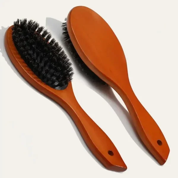 Boar Bristle Brush – Wood Handle Detangling Comb