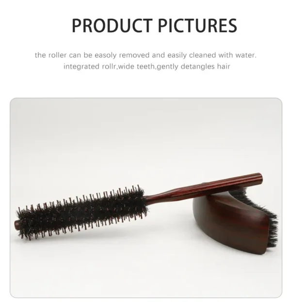 Boar Bristle Brush – Anti-static Wooden Handle - Image 6