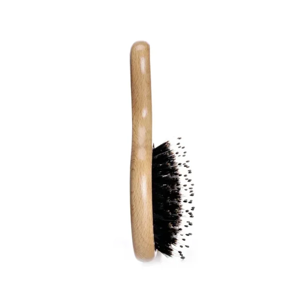 Boar Bristle Brush Oval Wood Anti-Static Hair Styling Tool - Image 3