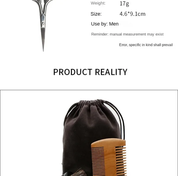 Boar Bristle Brush Set for Beard Styling & Shaving - Image 6