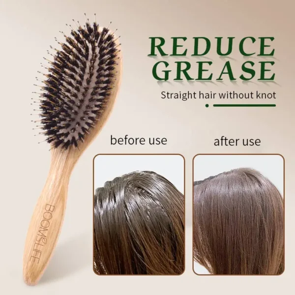 Boar Bristle Brush: Anti-Static Styling Brush for Thick Hair