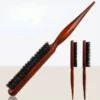 Boar Bristle Brush, Wooden Handle, Anti-Static Comb