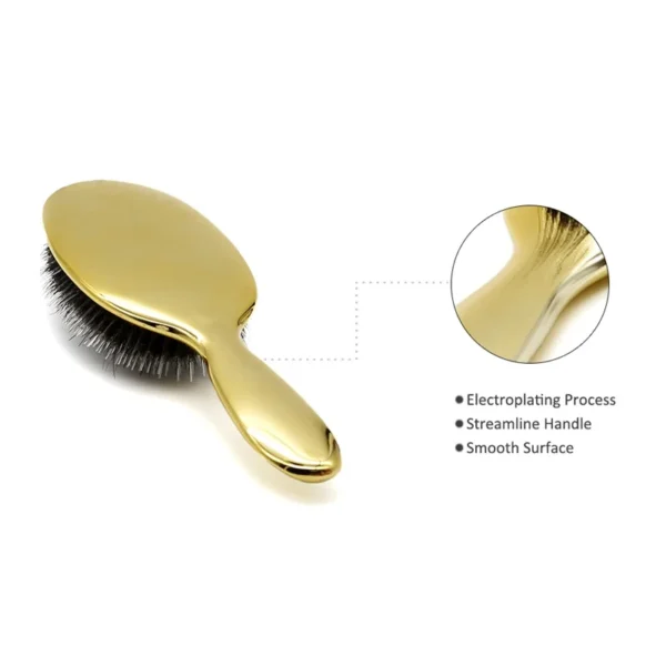 Boar Bristle Brush Oval Paddle Anti-Static Hair Comb - Image 5
