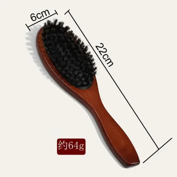 Boar Bristle Brush – Wood Handle Detangling Comb - Image 3