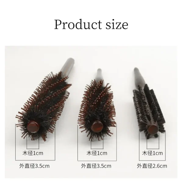 Boar Bristle Brush Wooden Handle Round Styling Tool - Image 5