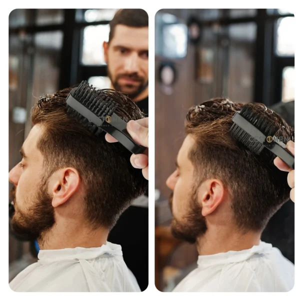 Boar Bristle Brush – Double Sided Barber Cleaning Tool - Image 5