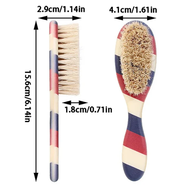 Boar Bristle Brush - Dual-Purpose Shaving Set For Beard - Image 6