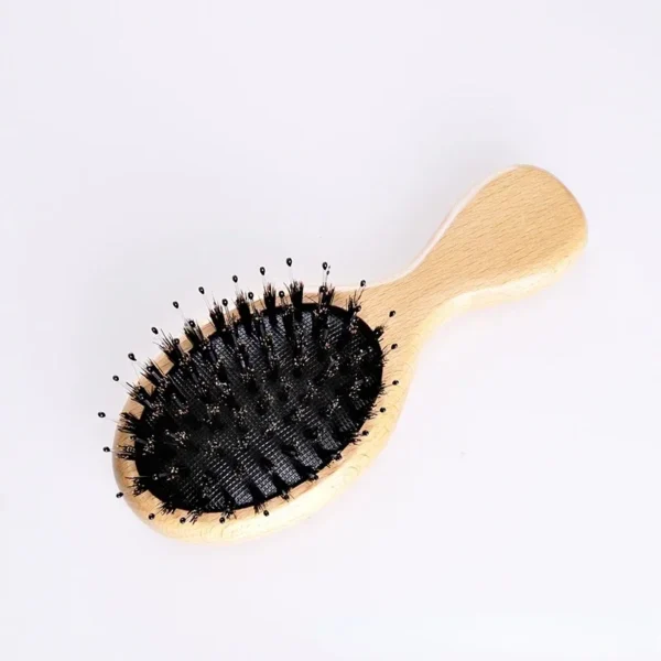 Boar Bristle Brush Oval Wood Anti-Static Hair Styling Tool