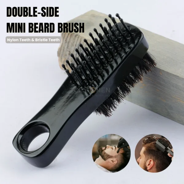 Boar Bristle Brush – Double Sided Barber Cleaning Tool