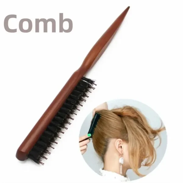 Boar Bristle Brush Slim Line Hairdressing Styling Tool