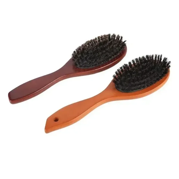 Boar Bristle Brush – Wood Handle Detangling Comb - Image 5