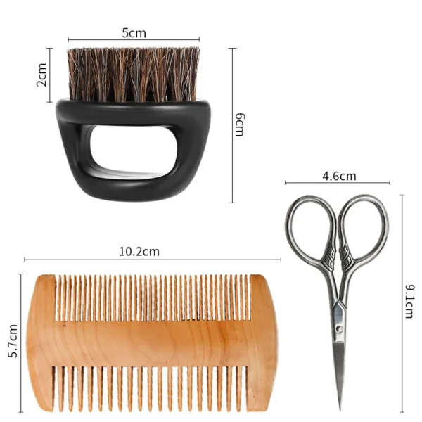 Boar Bristle Brush Set for Beard Styling & Shaving - Image 2