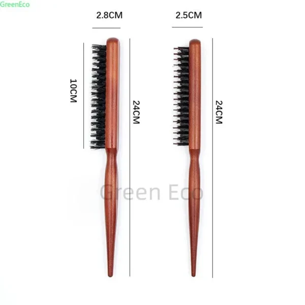 Boar Bristle Brush Slim Line Hairdressing Styling Tool - Image 4