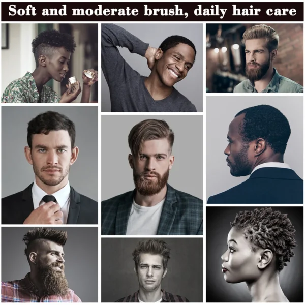 Boar Bristle Brush Set for Hair & Beard Styling - Image 4